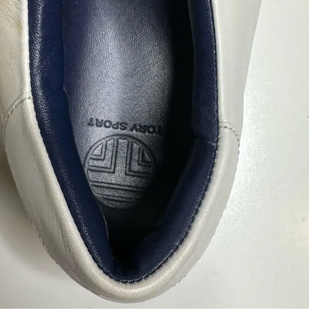 Tory Burch Ruffle sneakers. Size 10M. White with elegant‎ black ruffle.